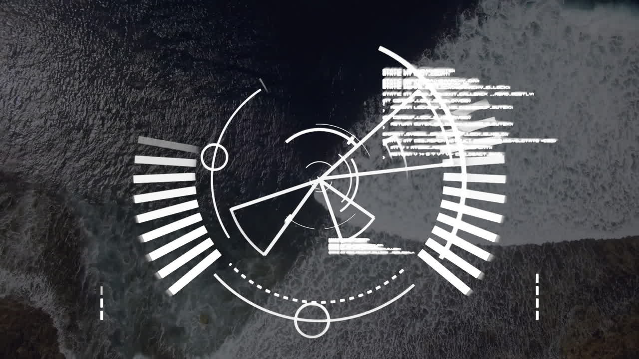 해상에서 데이터 처리와 함께 범위 스캔의 애니메이션