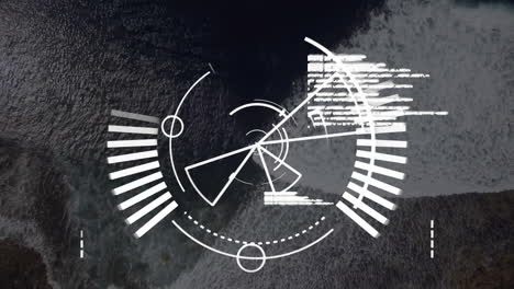 animación del escaneo de alcance con procesamiento de datos sobre el mar