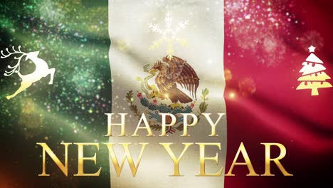feliz año nuevo - fondo de la bandera de méxico