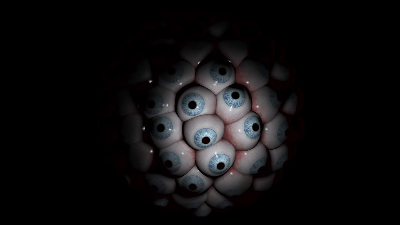 los globos oculares girando. animación 3d abstracta.