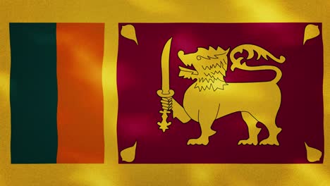 sri lanka denso tejido de la bandera ondula, bucle de fondo