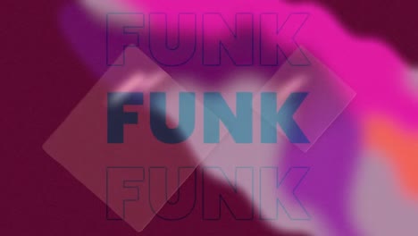 animation of text funk on colourful background