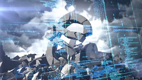 signo del euro colapsado contra una pantalla digital futurista