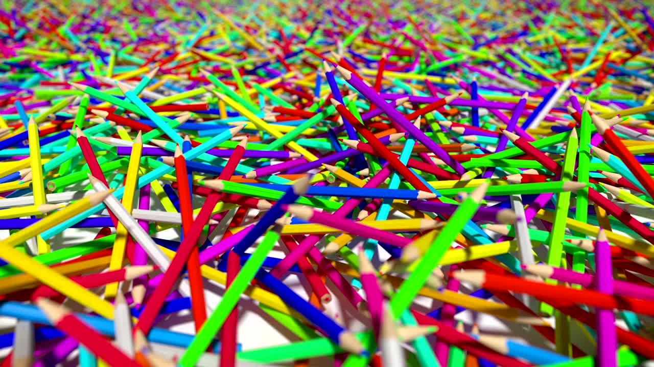 다채로운 연필 looping 3d 애니메이션