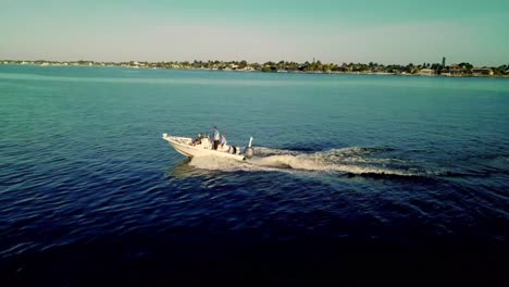 bay boat on the water in florida