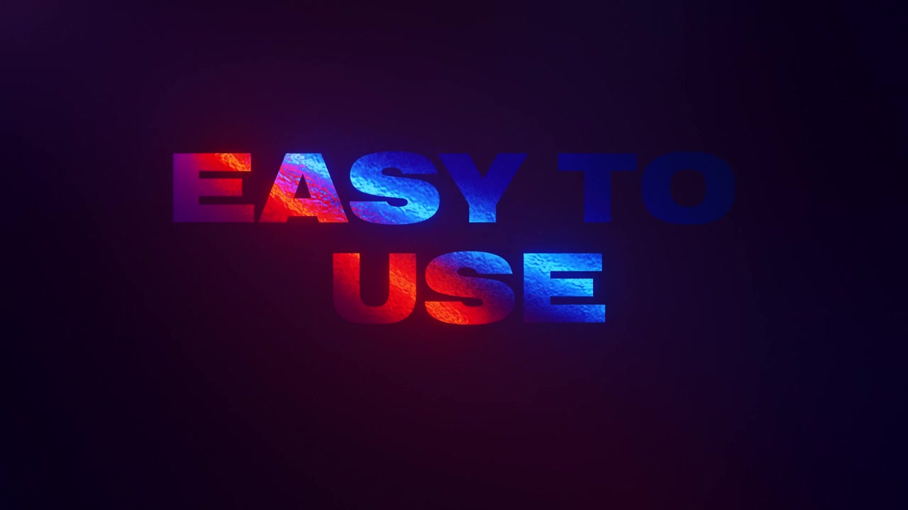 Dynamic Metallic Text Reveal Animation with Neon Lighting Effects