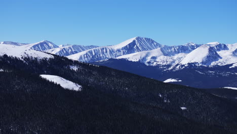 Dilema-De-Invierno-Pico-Catorce-Alcance-De-Diez-Millas-Breckenridge-Colorado-Drone-Aéreo-Boreas-Paso-Hoosier-Río-Azul-Monte-Lincoln-Cielo-Azul-Claro-Mañana-Montaña-Rocosa-Capas-Amplio-Paisaje-Movimiento-Ascendente