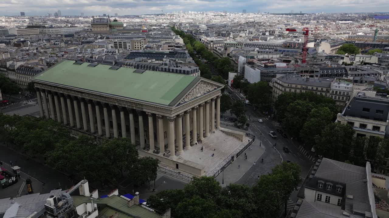 Aerial View of the Temple de la Madeleine in Paris
