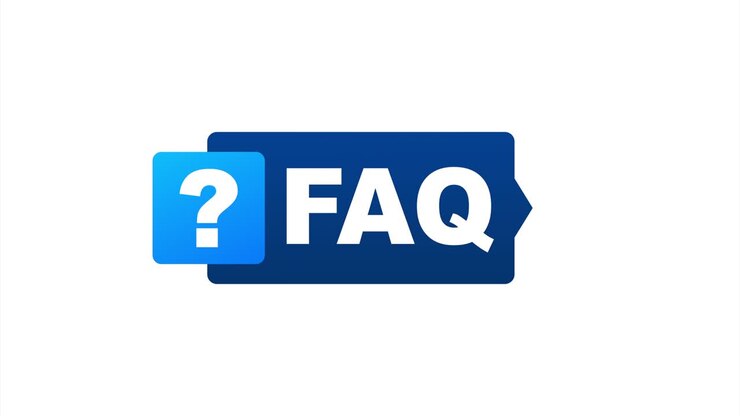 Frequently asked questions FAQ banner. Computer with question icons. stock illustration.
