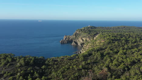 Faro-Cap-D&#39;arme-Toma-Aérea-Porquerolles-Día-Soleado-Francia