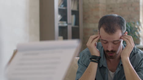 depressed man in therapy session