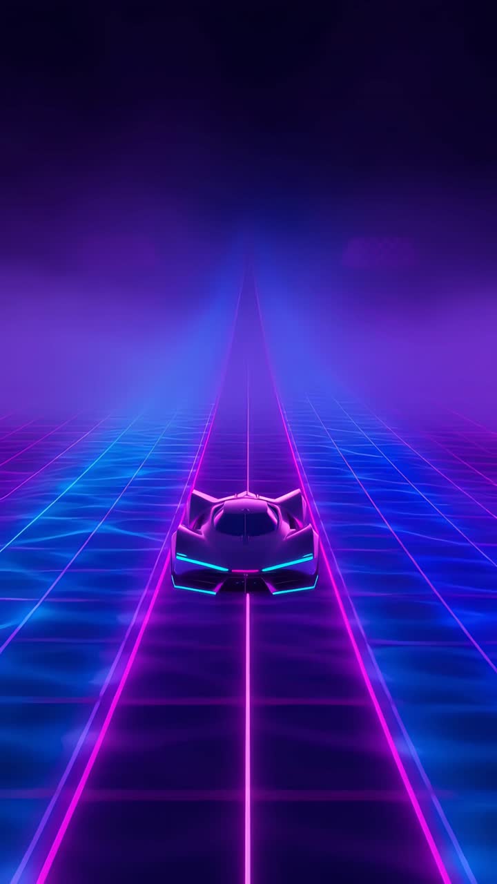 Retro-futuristico Sci-Fi Retrowave Griglia Neon 4K