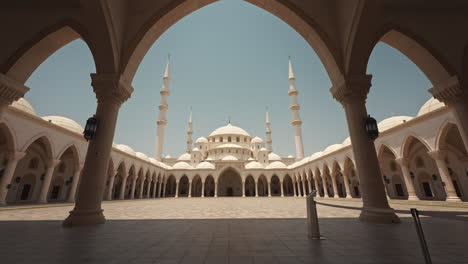 white mosque courtyard