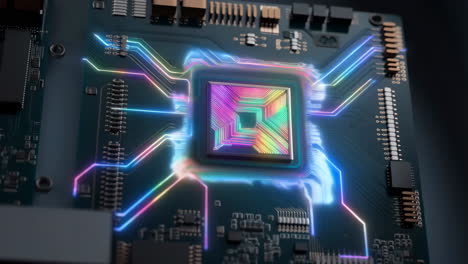 abstract ai processor on a circuit board