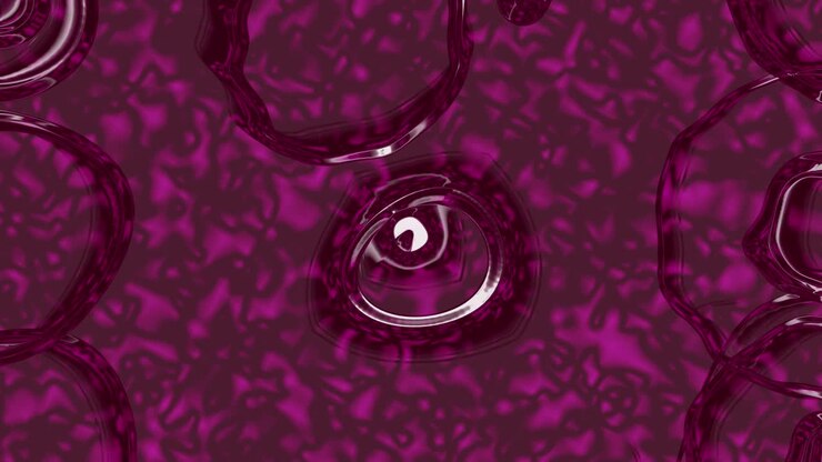 Abstract Magenta Liquid Bubbles Flowing Seamlessly