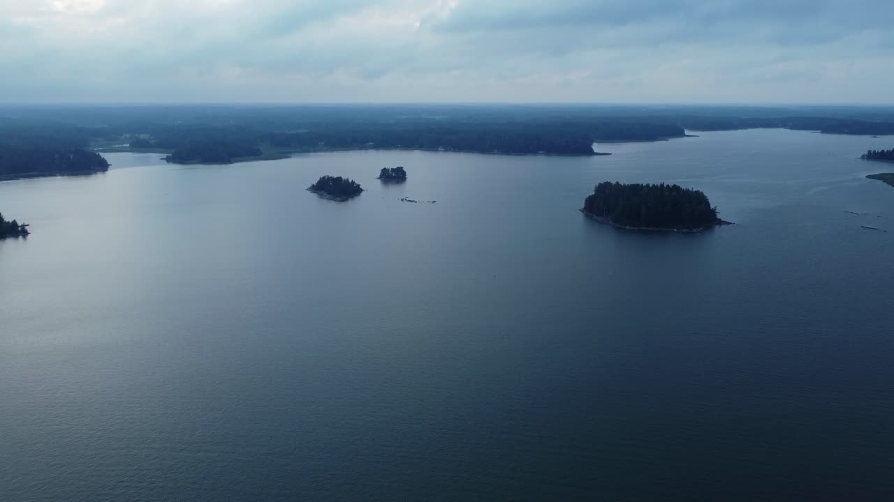 Scenic view of a lake with islands