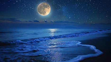 moonlight beach at night