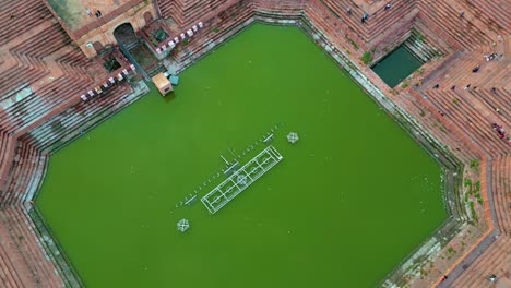 husainabad clock tower and bada imambara india architecture view from drone