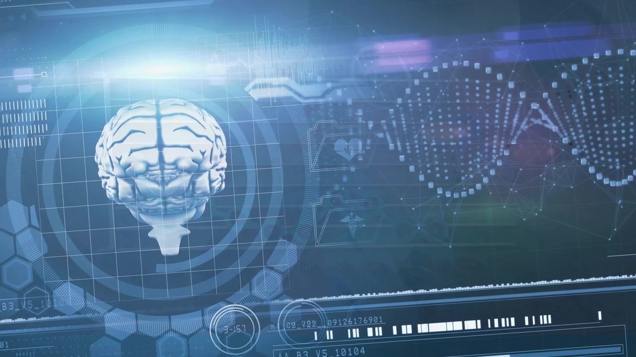 Animation of data processing over diverse business people in office