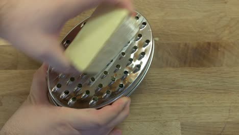 top down view of cheese grating