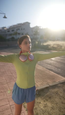 woman exercising outdoors