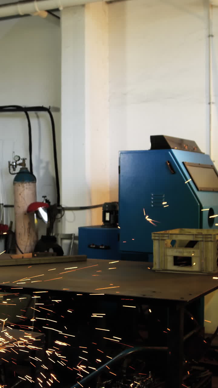 Welder working at work shop