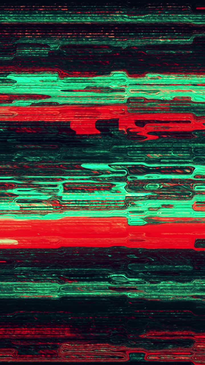 Abstrakte Røde og Grønne Glitch-linjer, der Bevæger sig og Forskydes