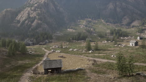 old houses high in the mountains