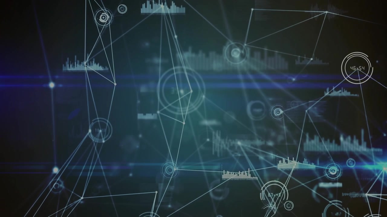 Digital Network Connections and Data Analytics Visualization
