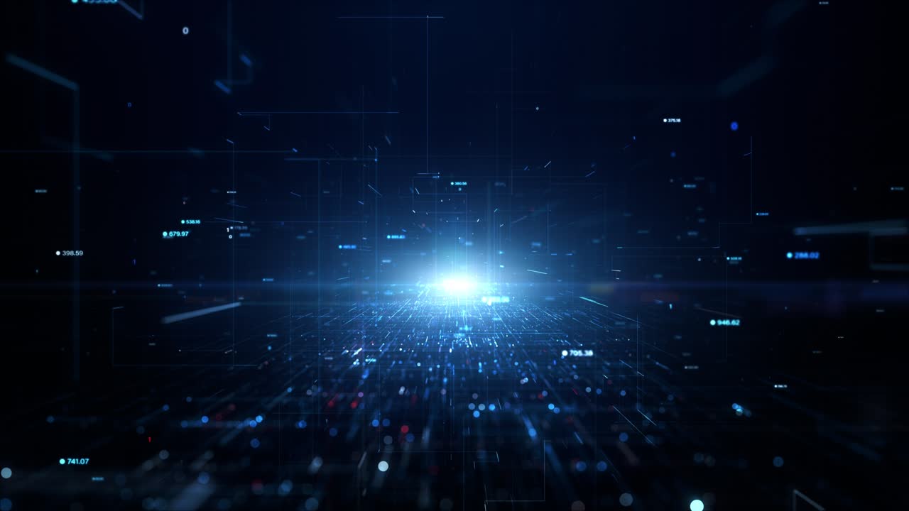 Digital cyberspace and digital data network connections. Digital data hi-speed internet and blockchain connection, Future technology abstract background concept. 4k