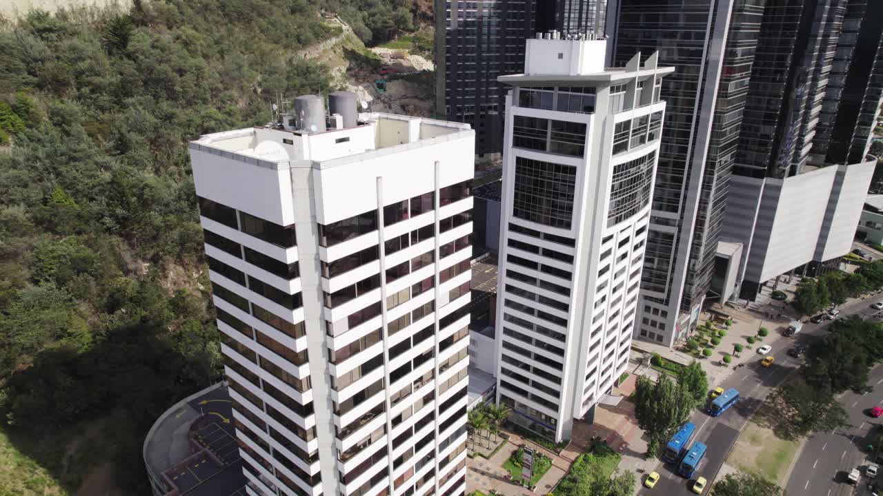 Backward shot of atmosphere around the city of Bogota, Colombia
