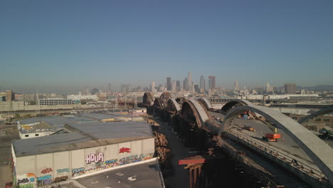 the sixth street bridge, under construction