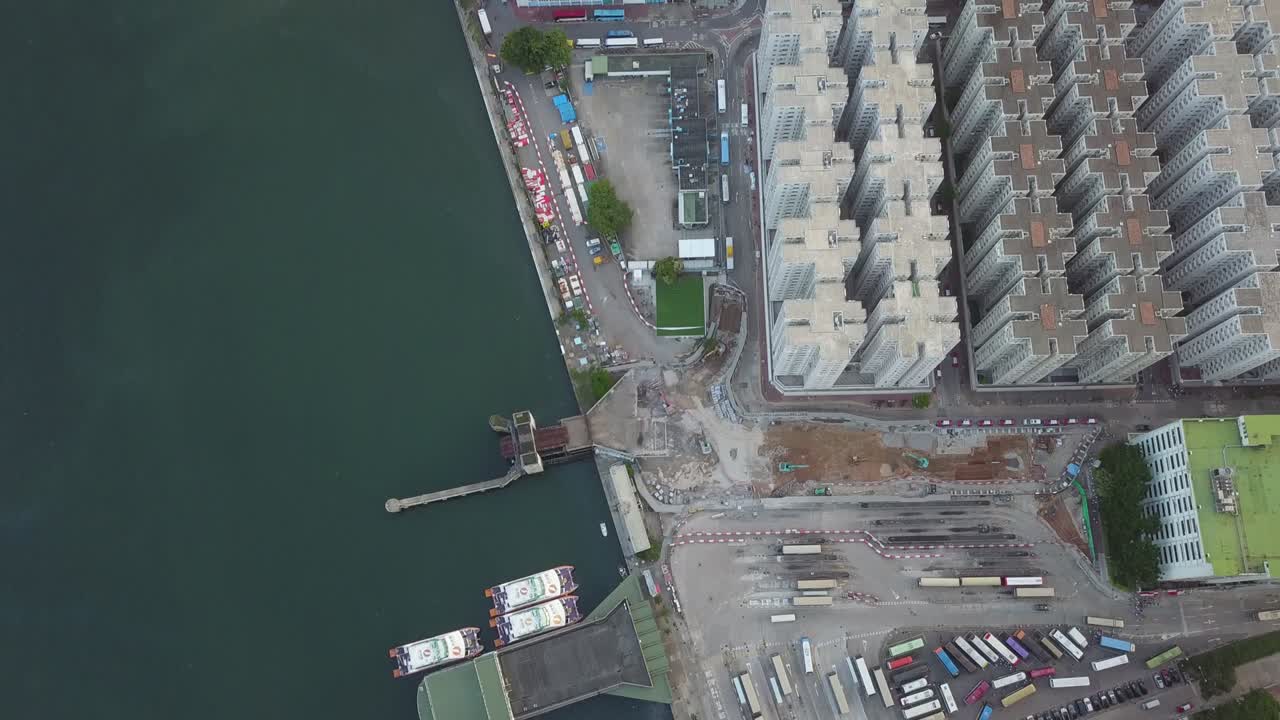 imagen aérea del distrito de kowloon en hong kong