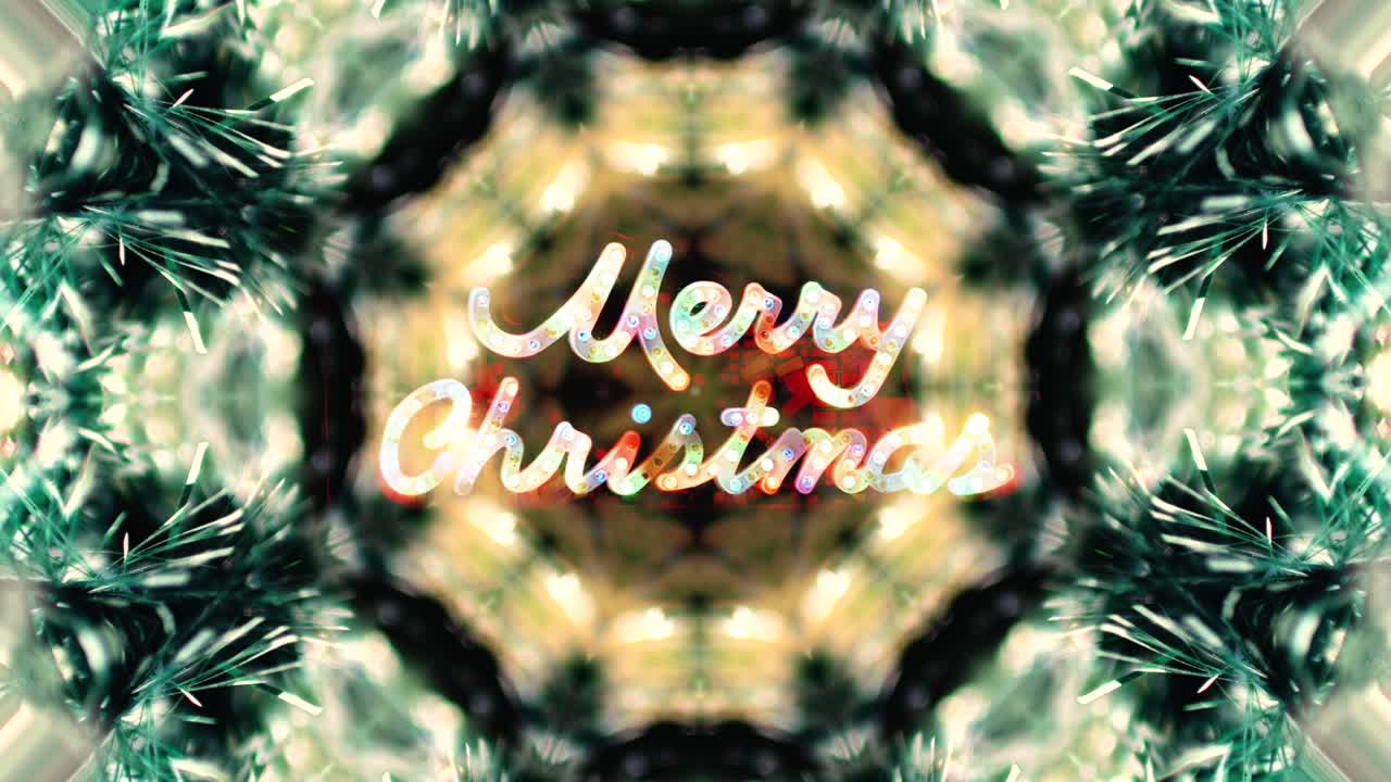 feliz navidad saludo caleidoscopio flash letrero de neón