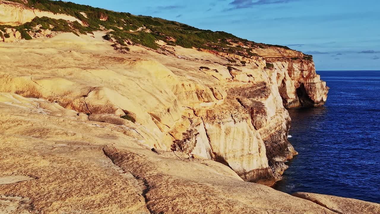 Cliffs and sea in Malta during daylight hours