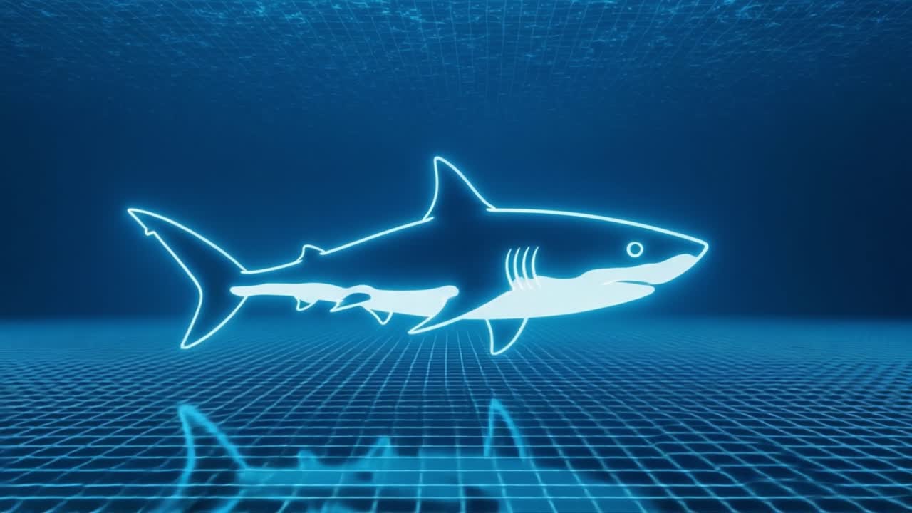A Futuristic Glimpse into the Underwater Realm: Exploring the Digital Representation of a Shark in a Virtual Environment