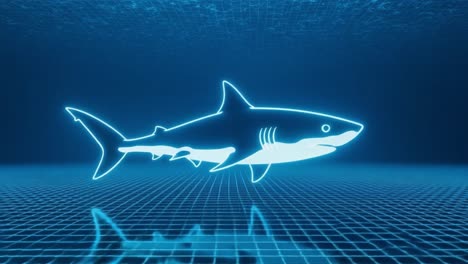 a futuristic glimpse into the underwater realm: exploring the digital representation of a shark in a virtual environment