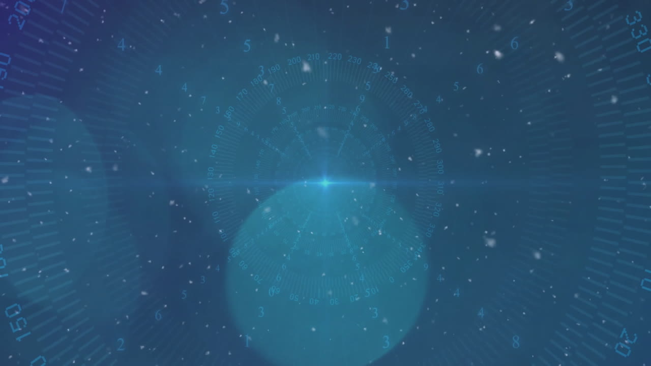 Animation of network of connections and glowing spots on blue background