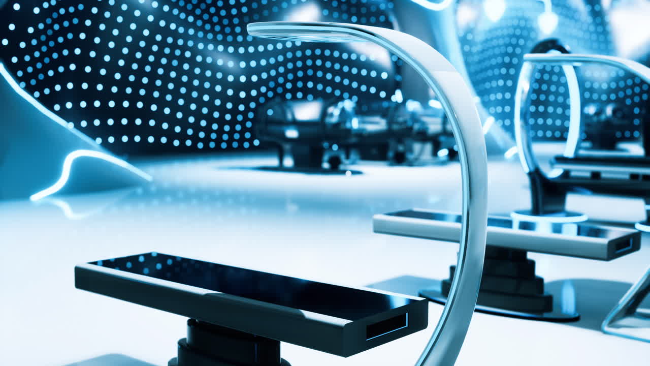 Futuristic seating in a modern exhibition space showcasing trends