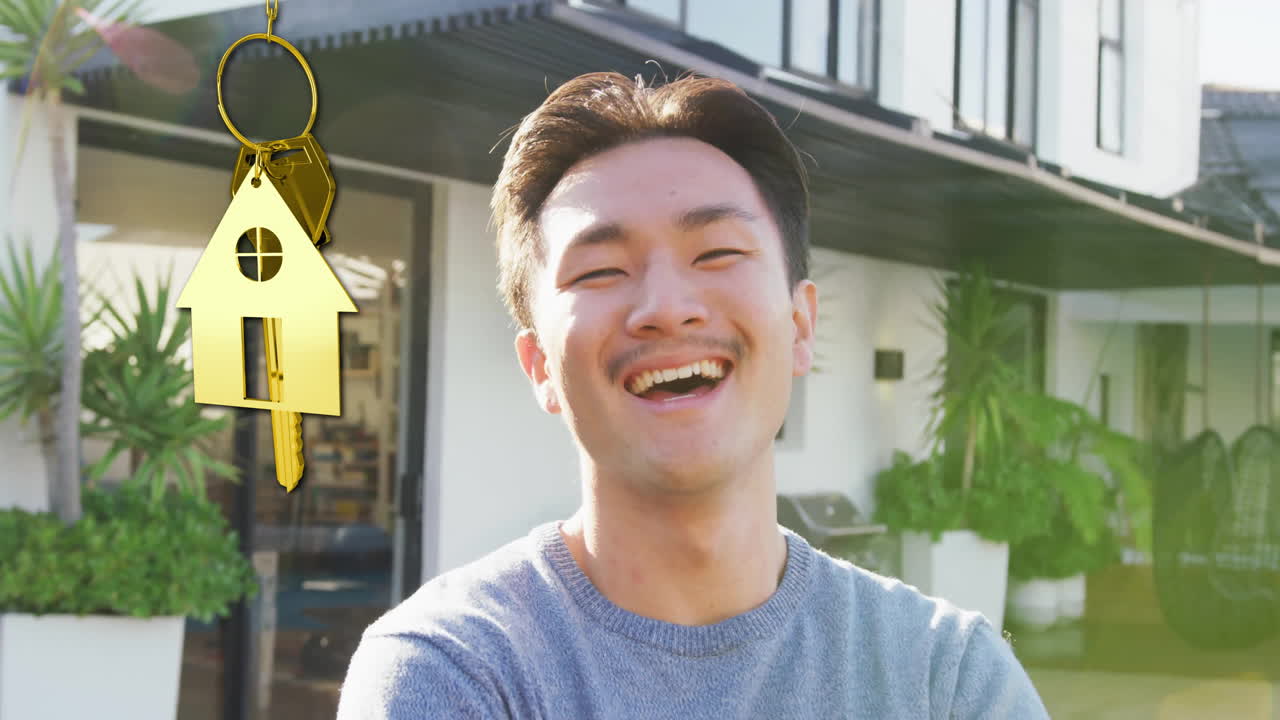 금색 집 열와 열잡이의 애니메이션 행복한 두 인종 남성의 집