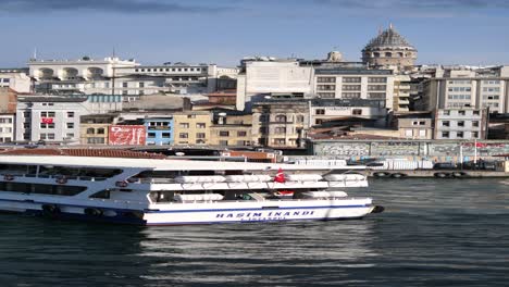 istanbul ferry and cityscape view