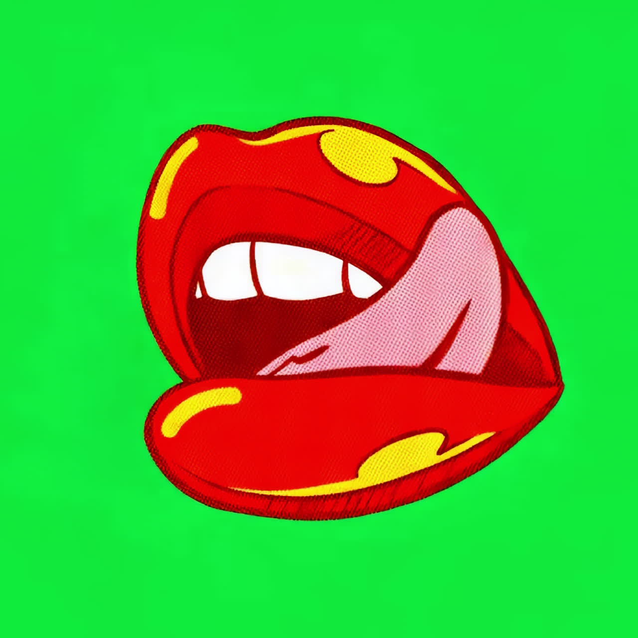 Cartoon Lips Pop Art