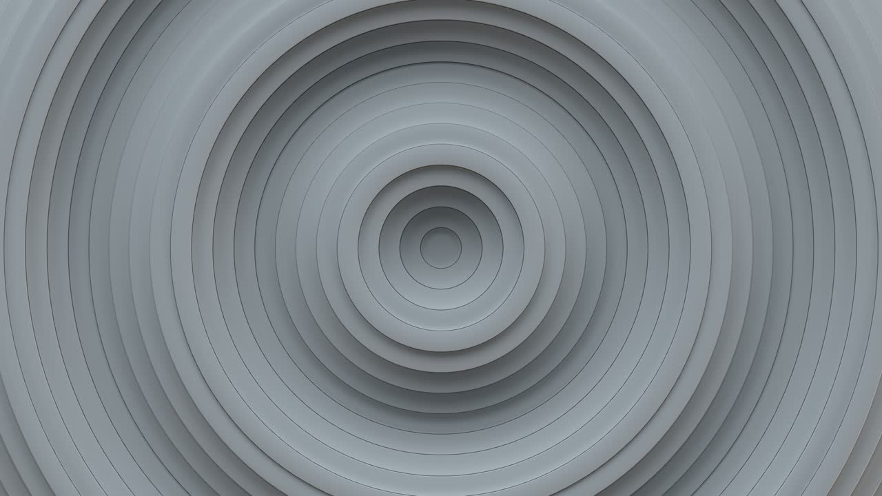 círculos concéntricos grises bucle sin costuras animación de renderizado en 3d
