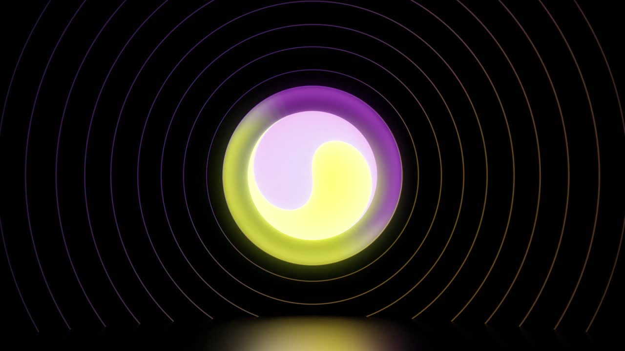 símbolo de yin yang resplandeciente