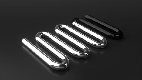 abstract 3d rendered shapes in silver and black