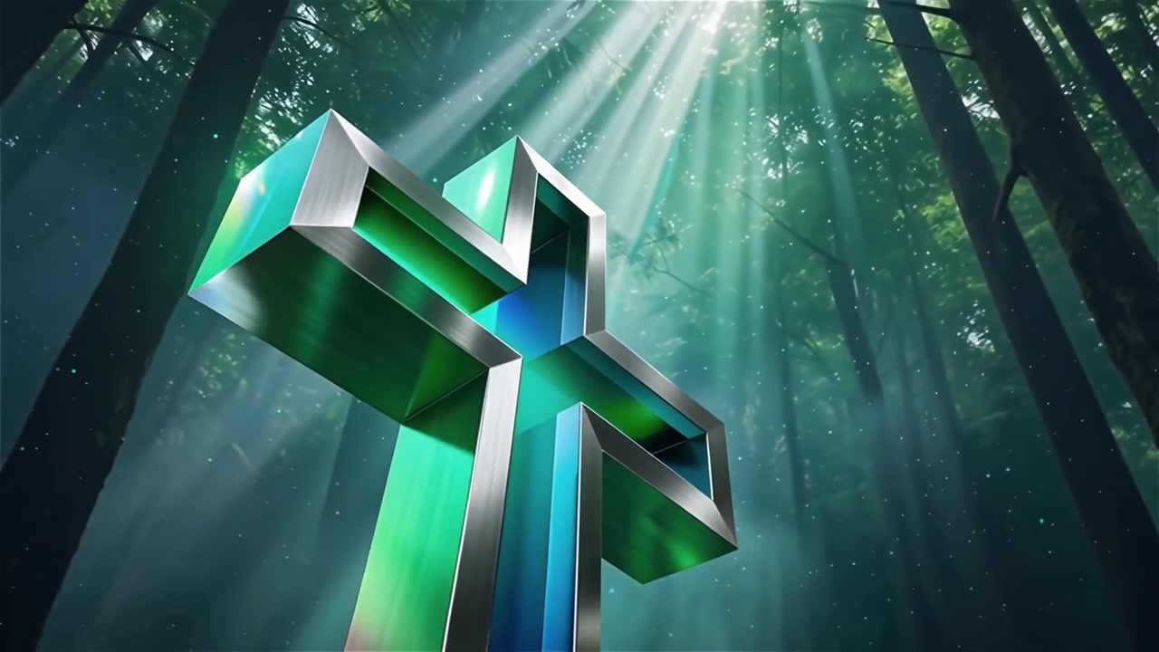 Christian Cross Heavenly Light Worship Background