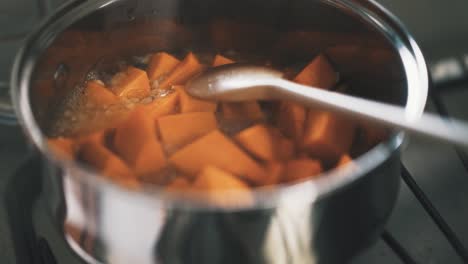 Stewed-boiling-pumpkin-stell-pan