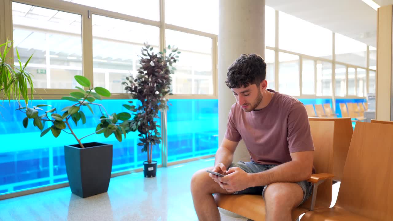 Nurse attending to a patient in a hospital waiting room