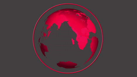 red globe spinning on grey background