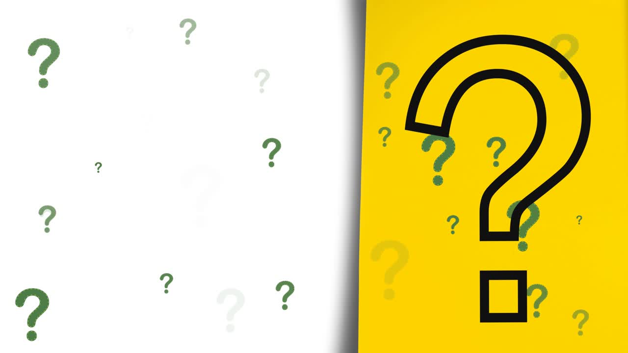 ⁇ 색 배경에 의문표의 애니메이션